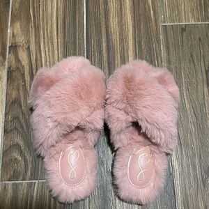 Sam Edelman Pink Plush Slippers